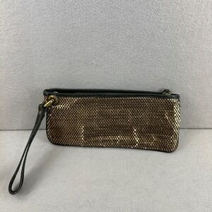 Elisa Atheniense Metallic Woven Clutch Evening Bag‎ Wristlet